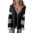 Striped Casual Shawl Collar Loose Sweatshirt