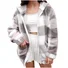 Loose Plaid Hoodie Casual Teddy Jacket