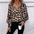 Women's Long Sleeve Blouse Spring/Fall Coffee Plain V Neck Daily Going Out Casual Top