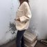 Loose Casual Buckle Crew Neck Teddy Jacket