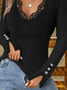 Buckle Regular Fit Casual V Neck T-Shirt