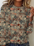 Jersey Casual Ethnic Crew Neck T-Shirt
