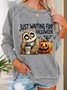 Halloween Owl Coffee Casual Sweatshirt