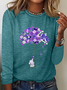 Women's I Will Remember For You Dementia Alzheimer's Disease Awareness Print Casual Long Sleeve Shirt