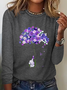 Women's I Will Remember For You Dementia Alzheimer's Disease Awareness Print Casual Long Sleeve Shirt