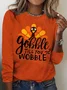 Thanksgiving Turkey and Letter Printed Women's T-shirt