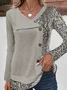 Buttoned Casual Jersey Blouse