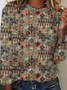 Jersey Casual Ethnic Crew Neck T-Shirt