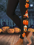 Halloween pumpkin print women's tight leggings