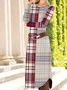 Plaid printed casual dress