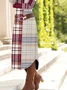 Plaid printed casual dress