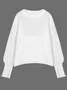 Casual Yarn/Wool Yarn Plain Loose Sweater