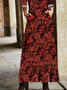 V Neck Jersey Hippie Floral Vintage Boho Dress