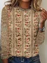 Hippie Casual Crew Neck Floral T-Shirt