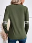 Jersey Loose V Neck Casual Blouse