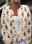 Cat round neck button knit sweater
