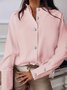 Casual Loose Buckle Plain Shirt