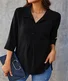 Shawl Collar Casual Plain Blouse