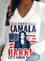 Kamala Harris 2024 President Png V-neck T-shirt