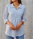 Shawl Collar Casual Plain Blouse