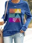 Women's American Flag Print Crew Neck Sweatshirt