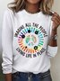Peace Logo Printed Round Neck T-shirt