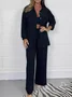 Casual Plain Two-Piece Set