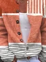 Buttoned Striped Others Casual Cardigan