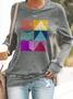 Women's American Flag Print Crew Neck Sweatshirt