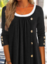 Crew Neck Casual Jersey Blouse
