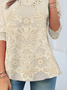 Ethnic pattern printed casual round neck women's T-shirt