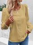 Casual Lace Crew Neck Loose Blouse