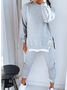 Loose Casual Jersey Crew Neck Two-Piece Set