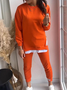 Loose Casual Jersey Crew Neck Two-Piece Set
