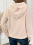 Plain Loose Casual Fluff/Granular Fleece Fabric Hoodie
