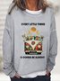 Hippie Loose Letter Pattern Casual Cotton-Blend Sweatshirt