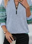 Loose Vintage Striped Crew Neck Sweatshirt