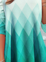 Gradient Geometric Round Neck Casual T-Shirt
