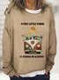 Hippie Loose Letter Pattern Casual Cotton-Blend Sweatshirt