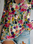 Floral Casual V Neck Blouse