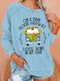Hippie style car printed casual women's round neck sportswear