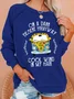 Hippie style car printed casual women's round neck sportswear