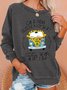 Hippie style car printed casual women's round neck sportswear