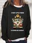 Hippie Loose Letter Pattern Casual Cotton-Blend Sweatshirt
