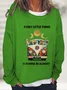 Hippie Loose Letter Pattern Casual Cotton-Blend Sweatshirt