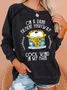 Hippie style car printed casual women's round neck sportswear