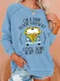 Hippie style car printed casual women's round neck sportswear