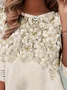 Casual Floral Loose Jersey T-Shirt
