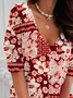 Hippie Jersey Floral Casual Loose T-Shirt