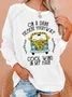 Hippie style car printed casual women's round neck sportswear